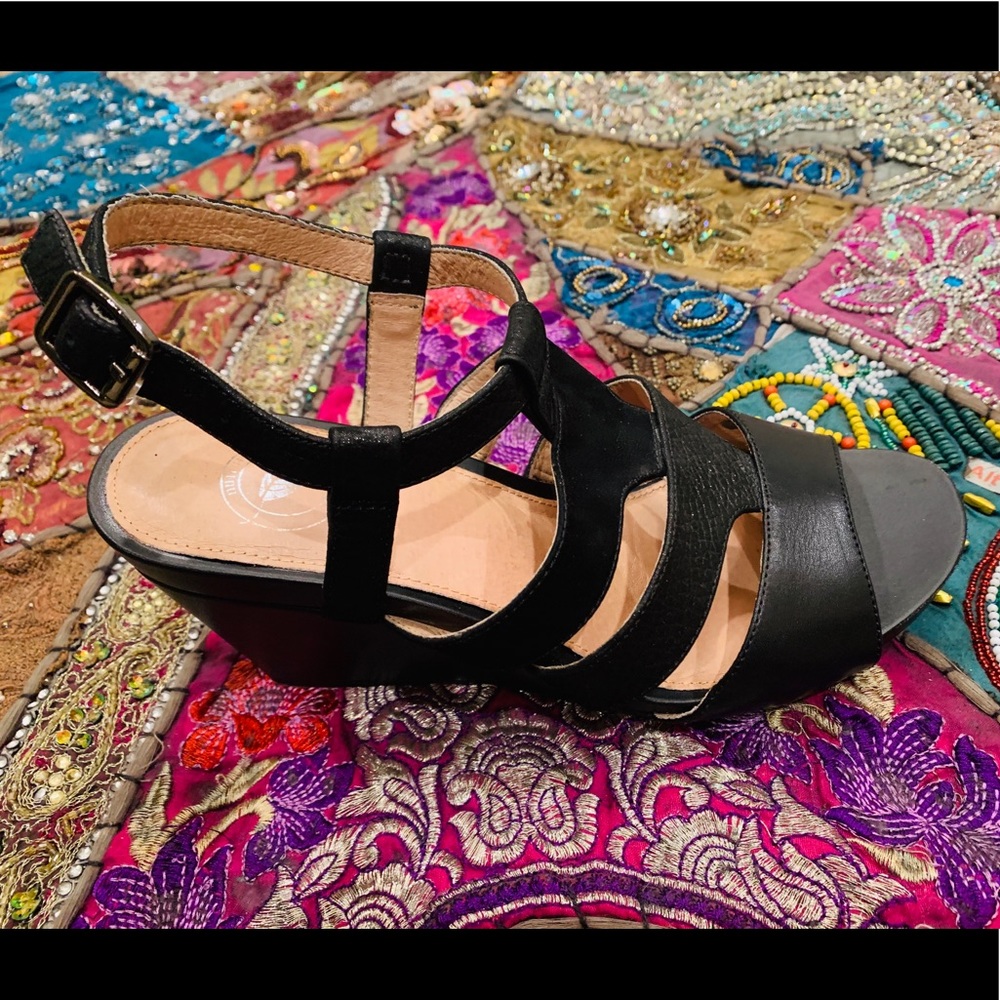 Nurture Black Platform Wedges